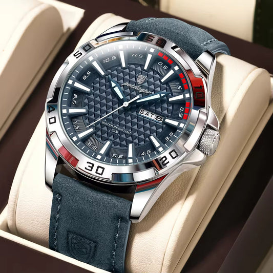Poedagar Leather Casual Business Quartz Watch