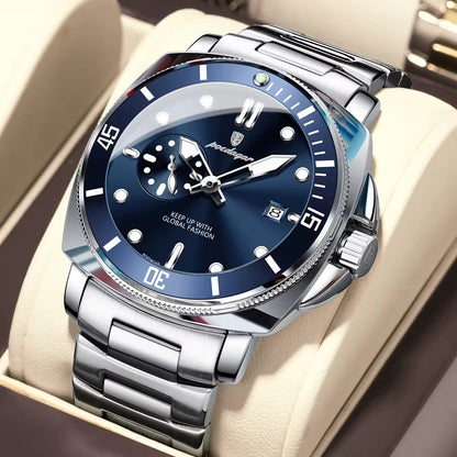 Poedagar Leather Straps Quartz Men Watch