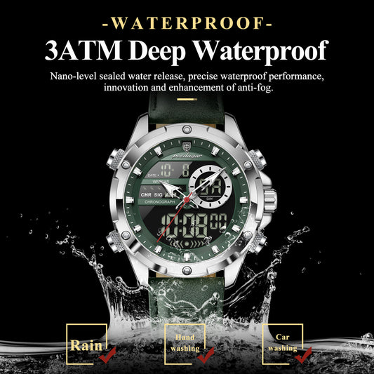 Poedagar E129  Luxury Leather Strap Watch