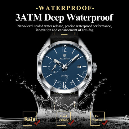 Poedagar 689 Luxury Leather Strap Watch