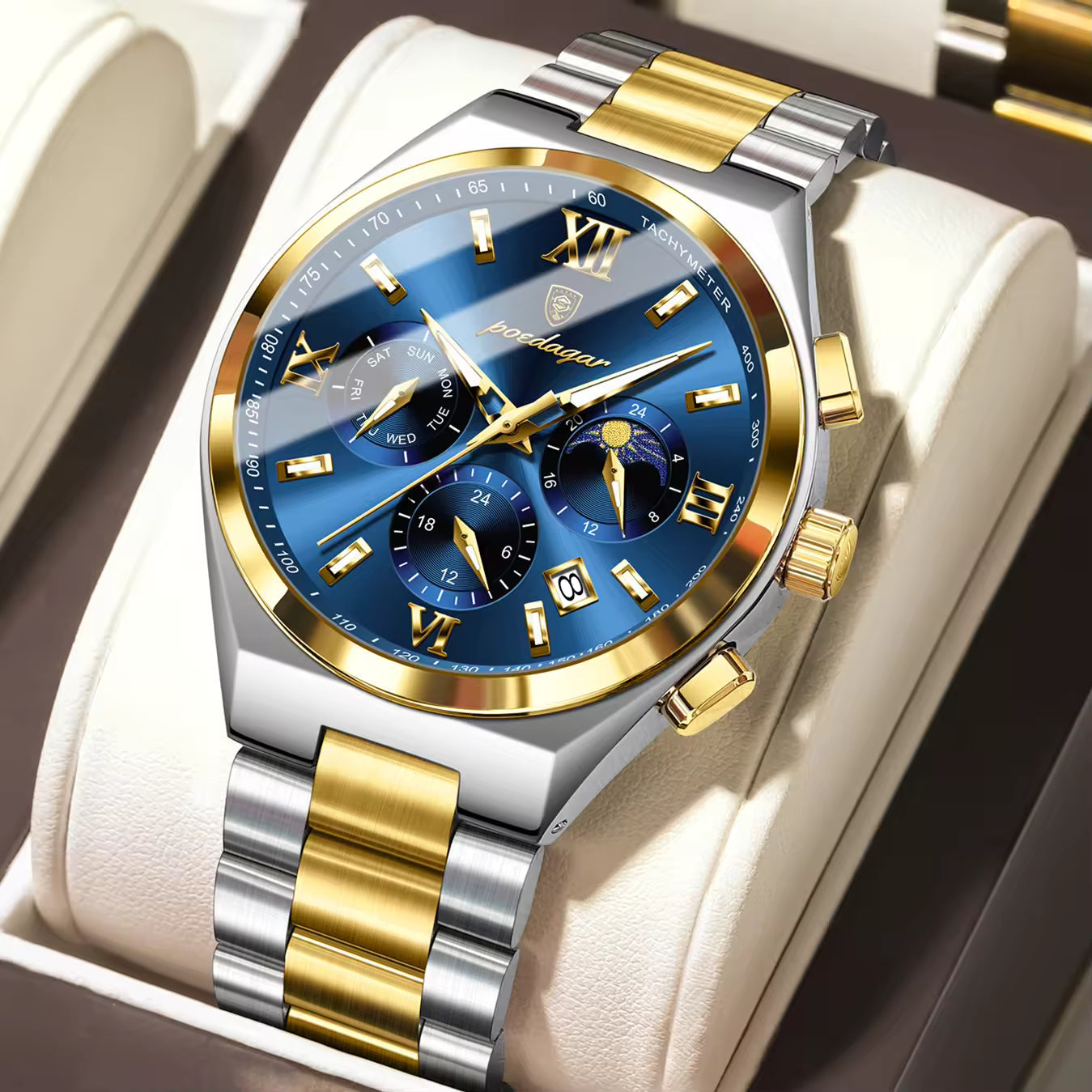 Poedagar Chronograph Watch for Men