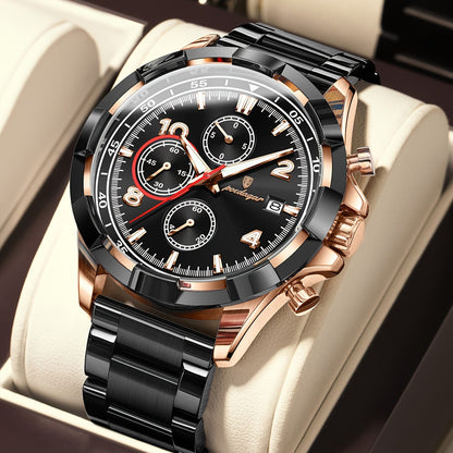 POEDAGAR Luxury Stainless Steel Men's Watch