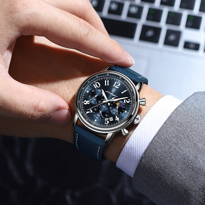 Poedagar Luxury Nylon Leather Straps watch