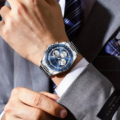 POEDAGAR Sports Series Stainless Steel Mens's Watch
