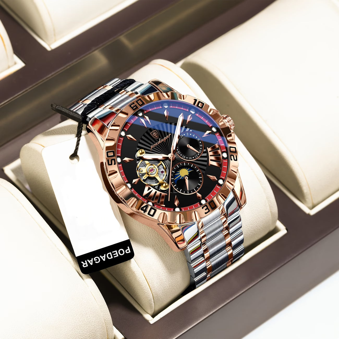 Poedagar Chronograph Stainless Steel Men Watch