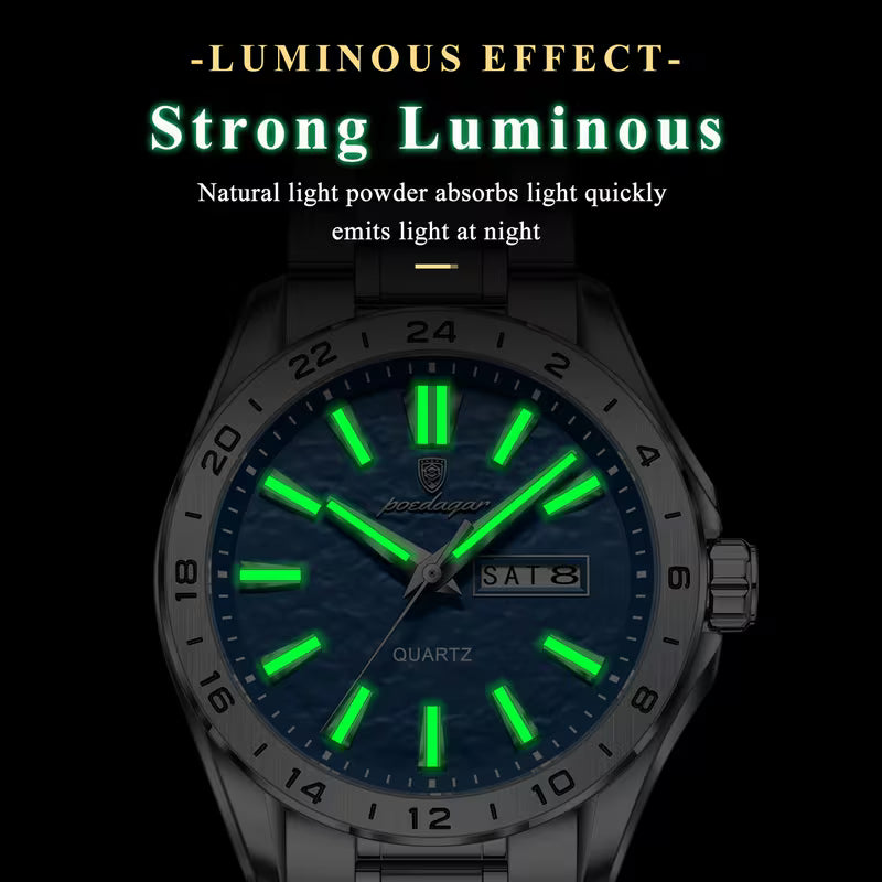 Poedagar Stainless Steel Men's Watch