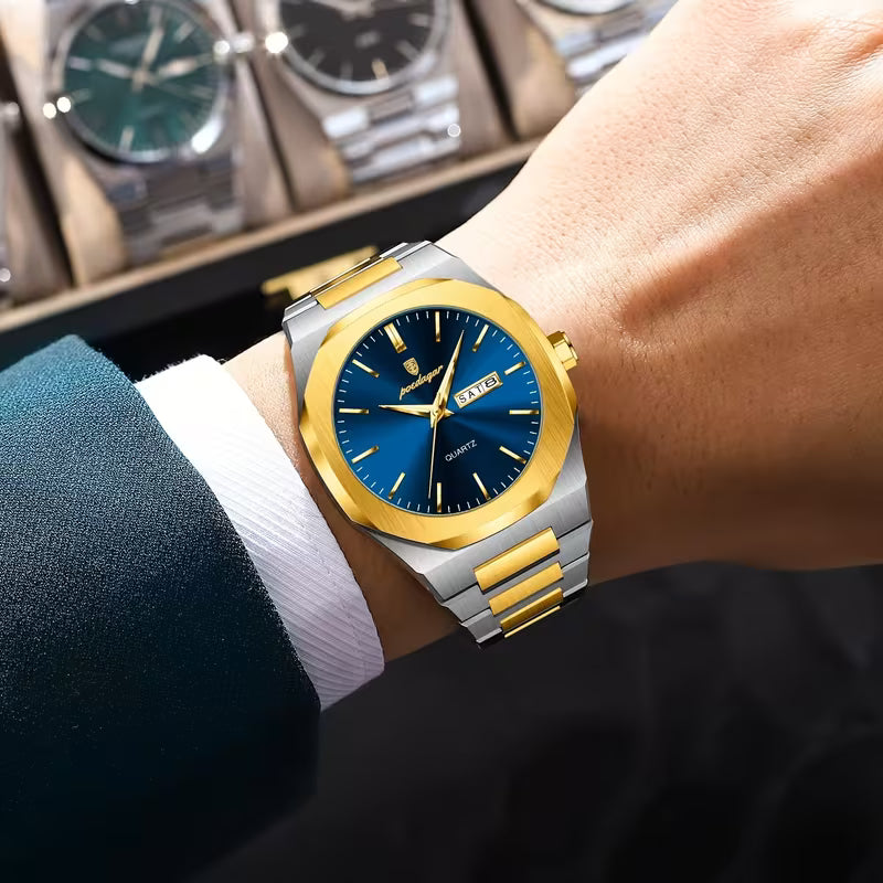 Poedagar Stainless Steel Men Wrist Watch