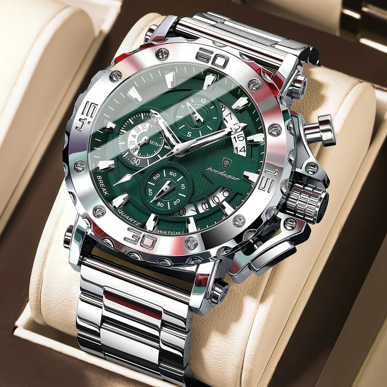 Poedagar Men’s Chronograph Luxury Watch